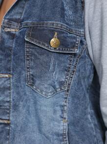 Sweatshirt Jacket Blouse Jeans Women's Fashion Blue Casual Basic - 藍色 - 查看 8