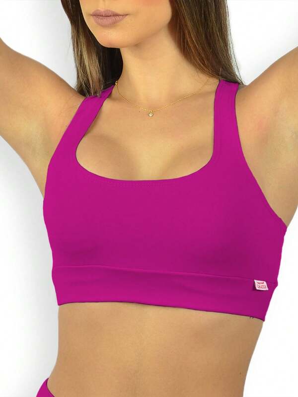 Lavicta Top Fitness Feminino de Poliamida Suplex Costas Nadador Sem Bojo - 031