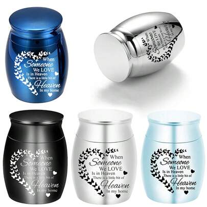 Urna conmemorativa pequeña para cenizas de mascotas, urna de aluminio, urnas de cremación mini para mascotas, urna funeraria decorativa para conmemoración