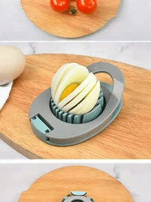 1pc Stainless Steel Egg Slicer: Creative Kitchen Tool, Perfect For Slicing Eggs, Fruits & More!