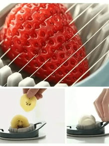 1pc Stainless Steel Egg Slicer: Creative Kitchen Tool, Perfect For Slicing Eggs, Fruits & More!