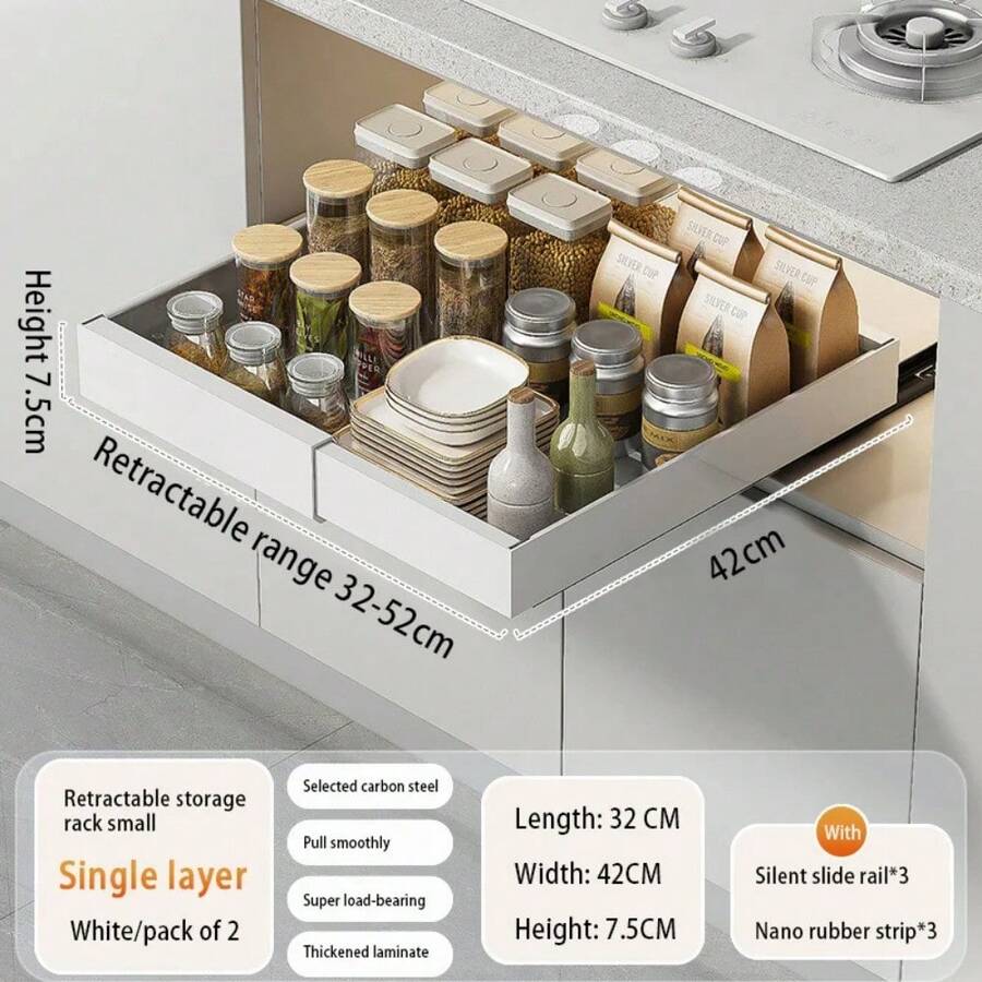 Expandable Pull Out Organizer Metal Stick Slide Out Drawers