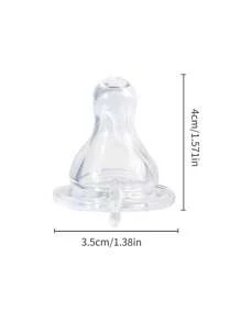 2 núm vú giả bằng silicon cho bé, vừa vặn với miệng bình sữa theo tiêu chuẩn quốc tế, có lỗ thông hơi kích thước S/M/L, phù hợp với trẻ sơ sinh từ 0 tháng tuổi trở lên - Trong sáng - Xem 9