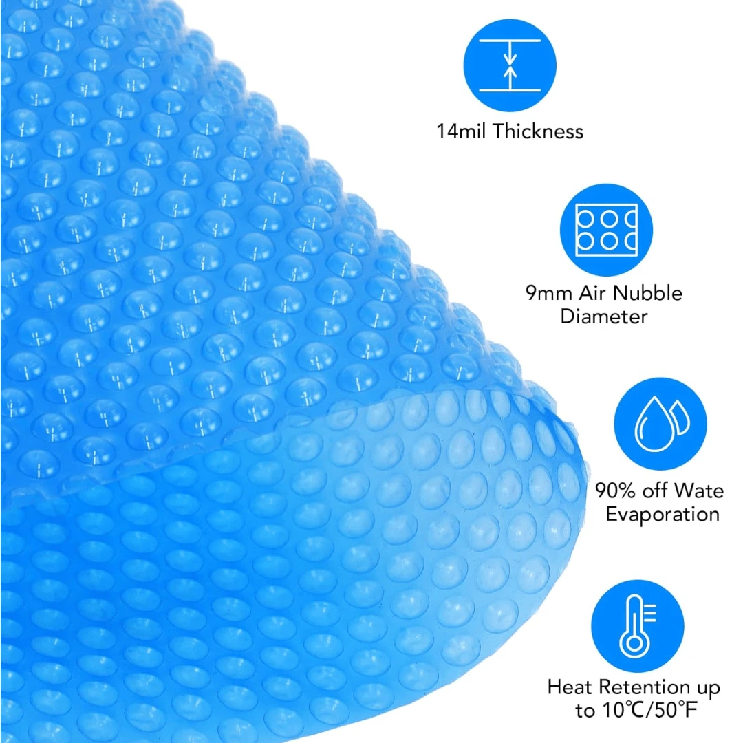 16ft X 24ft Rectangle Pool Solar Cover, 14 Mil Heat Retaining Blanket