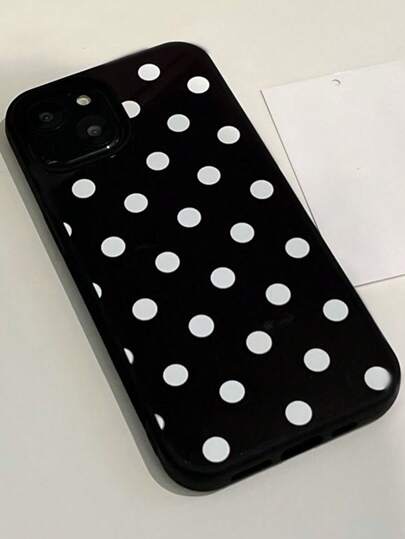 Polka Dot Printed Fashion TPU Anti-Drop Phone Protective Case, Fits For [Phone Model] Waterproof Shockproof Scratch Resistant