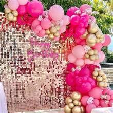 30个金属粉色和紫红色乳胶气球，适用于婚礼/生日/周年纪念/毕业典礼/节日派对装饰、万圣节单身派对、性别揭晓派对装饰、室内外家居装饰 - 妃紅色 - 查看 7