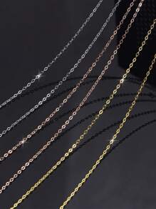 1pc S925 Sterling Silver Chain Necklace - Elegant Minimalist Design, No Plating, Solid 925 Silver, Collarbune Length, Suitable For Daily And Gifting Occasions, High-End Classic Chain Necklace - No Pendant O-Shape Chain Sweater Length Jewelry