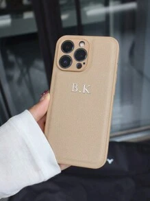 Personalized Case Compatible With Iphone 16 15 14 13 12 11 Pro Max Custom Name Initials Leather Cover Compatible With Iphone 16 Pro Max Silver Letters