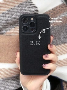 Personalized Case Compatible With Iphone 16 15 14 13 12 11 Pro Max Custom Name Initials Leather Cover Compatible With Iphone 16 Pro Max Silver Letters