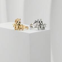 Anillo con diseño de hoja y koala inspirado en el estilo vintage - de aleación, perfecto para atuendos casuales y como regalo de Acción de Gracias
