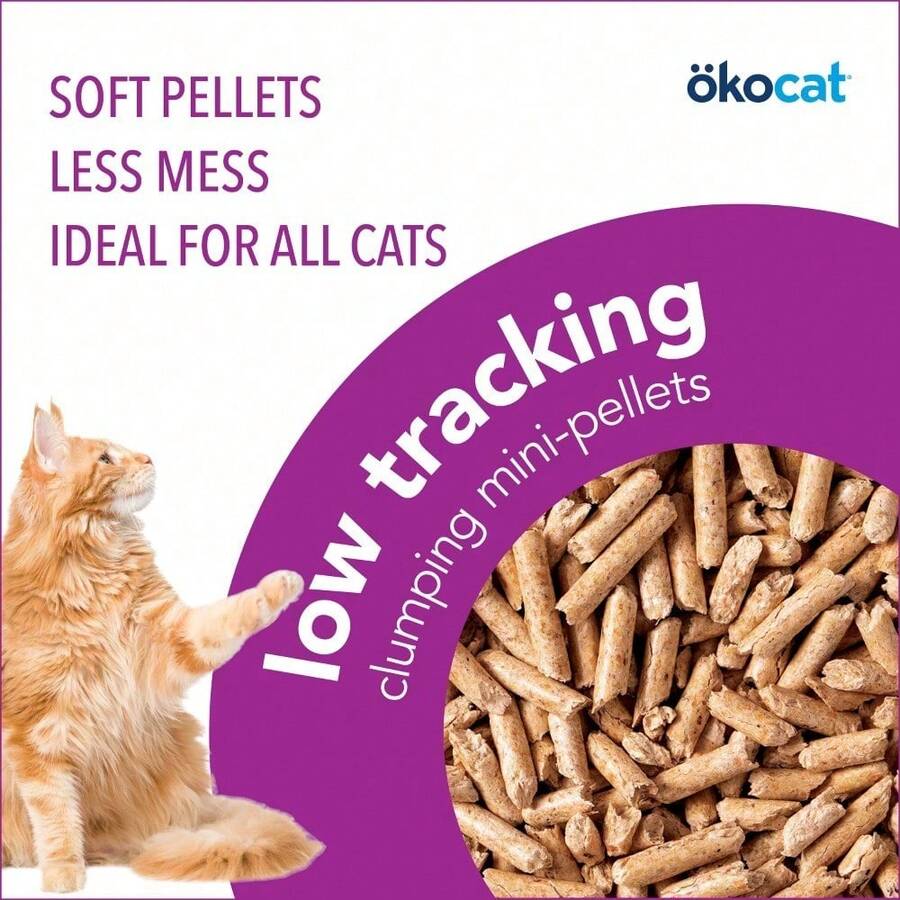 Low Tracking, Less Mess Cat Litter, Clumping Wood Pellets, Dust Free