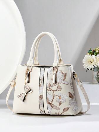 Large Capacity Fashion Versatile Printed Design 3 Pocket Women's Handbag, Elegant High-End Shoulder Bag, Popular Social Media Model, Best Mother Day Gifts Ever