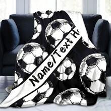 1 pieza Manta personalizable con estampado de fútbol, super suave y cómoda de franela de alta definición con impresión digital, ideal para el dormitorio, sala de estar, sofá, oficina, viaje o como regalo, lavable, ligera, transpirable, acogedora, cómoda, cálida, suave, sencilla, personalizada, única, personalizada, regalos ideales para él, regalos ideales para ella, regalos ideales para novio, regalos ideales para novia, regalos ideales para papá, regalos ideales para mamá, regalos ideales para amigos, regalos ideales para familia, él, ella, novio, novia, papá, familia, mamá, amigos, para aniversarios, para graduaciones, para inauguración de casa, para bodas, para cumpleaños, sofá, cama, coche, salón de té, dormitorio, sala de estar