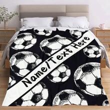 1 pieza Manta personalizable con estampado de fútbol, super suave y cómoda de franela de alta definición con impresión digital, ideal para el dormitorio, sala de estar, sofá, oficina, viaje o como regalo, lavable, ligera, transpirable, acogedora, cómoda, cálida, suave, sencilla, personalizada, única, personalizada, regalos ideales para él, regalos ideales para ella, regalos ideales para novio, regalos ideales para novia, regalos ideales para papá, regalos ideales para mamá, regalos ideales para amigos, regalos ideales para familia, él, ella, novio, novia, papá, familia, mamá, amigos, para aniversarios, para graduaciones, para inauguración de casa, para bodas, para cumpleaños, sofá, cama, coche, salón de té, dormitorio, sala de estar