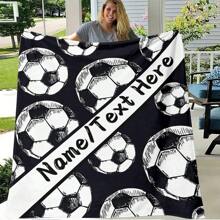 1 pieza Manta personalizable con estampado de fútbol, super suave y cómoda de franela de alta definición con impresión digital, ideal para el dormitorio, sala de estar, sofá, oficina, viaje o como regalo, lavable, ligera, transpirable, acogedora, cómoda, cálida, suave, sencilla, personalizada, única, personalizada, regalos ideales para él, regalos ideales para ella, regalos ideales para novio, regalos ideales para novia, regalos ideales para papá, regalos ideales para mamá, regalos ideales para amigos, regalos ideales para familia, él, ella, novio, novia, papá, familia, mamá, amigos, para aniversarios, para graduaciones, para inauguración de casa, para bodas, para cumpleaños, sofá, cama, coche, salón de té, dormitorio, sala de estar