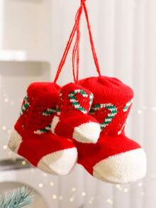 1 件圣诞老人迷你袜子挂饰，彩色靴袜圣诞树装饰 - 彩色 - 查看 9