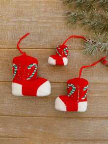 1 件圣诞老人迷你袜子挂饰，彩色靴袜圣诞树装饰 - 彩色 - 查看 7