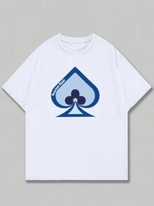 Mysterious Printed T-Shirt Unisex Cotton Comfort Casual Short Sleeve Streetwear Basic - trắng - Xem 1