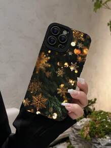 雪花图案防摔 PU 皮革手机壳适用于 Apple 11、12 Pro Max、iPhone 14 Pro Max、iPhone 15 等型号 - 彩色 - 查看 3