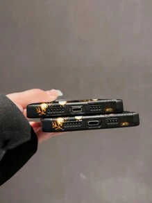 雪花图案防摔 PU 皮革手机壳适用于 Apple 11、12 Pro Max、iPhone 14 Pro Max、iPhone 15 等型号 - 彩色 - 查看 4