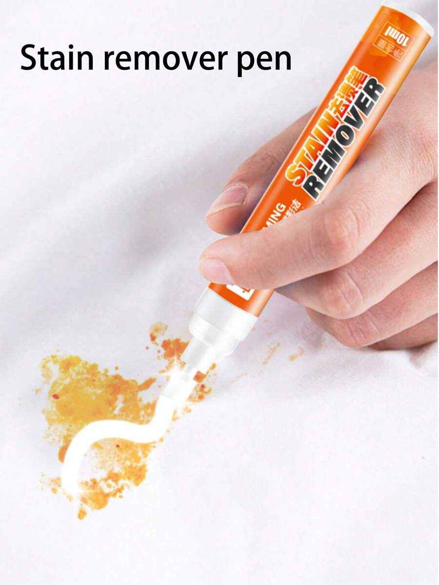 1/2 支便携式洗涤剂笔 - 便携式免冲洗织物清洁剂，气味低 - 即时清除油脂和污渍，非常适合外出使用 - 彩色 - 查看 1