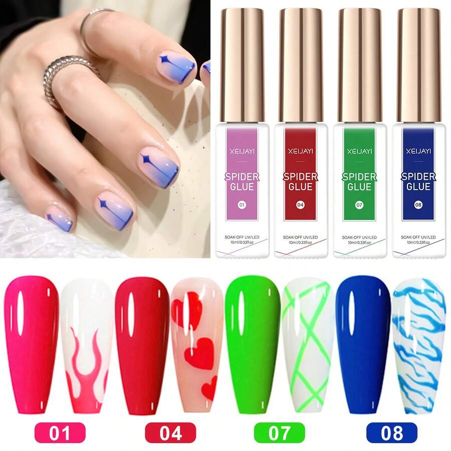 XEIJAYI Spider Wire Gel 10ML Drawing Painting Gel Wire Stripe Wave Nail