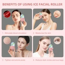 FACE ROLLER 1 件硅胶冰面滚轮、美容面部冰滚轮、面部、眼部和颈部冰滚轮、冰滚轮护肤、面部冰托、可重复使用的硅胶面部冰模（不含干花）、SPA、面部护理、女孩礼物、美容、护肤品、水疗、自我护理、护肤工具、面部护理、美容师用品、按摩、面部按摩工具、面部滚轮 - 彩色 - 查看 4