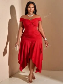 BIUBIU Vestido de verano con hombros descubiertos talla grande, para graduación, festival de música, Día de la Madre, Halloween, Año Nuevo, San Valentín, Acción de Gracias, concierto en el campo, Navidad