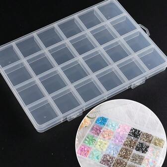 24 Grids Plastic Organizer Box Gems DIY Jewelry Accessories Rhinestone Nail Storage Box False Tip Compartment Container Nail Storage Box Organizer, Room, Home, Bedroom, Bathroom, House, Pink Room, Living Travel Stuff, Gift Bag, Gifts For Mom, Dad, Men, Friends, Teacher, Birthday, Wedding, Desk, Shelves, Accessories, Gift Boxes, Funny Gift, Storage Bags, Makeup Bag, Toiletry Bag, Desk Organiser, Cosmetic Bag, Make Up Pouch, Make Up Bags, Jewellery Box, Pouch, Makeup Brush Holder, Brush Holder, Perfume Organiser, Pouch Bag, Gifts Christmas Gifts, Gift Ideas For Women