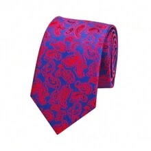 1pc Paisley Pattern Street Casual Business Polyester Necktie, Suitable For All Seasons - Multicolor - View 37
