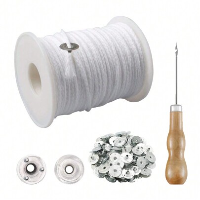 61 Meters/Roll Cores Braided Wick Spool Candle Wicks Wooden Wax Core Holder For Oil Lamp Handmade Candle Making Supplies