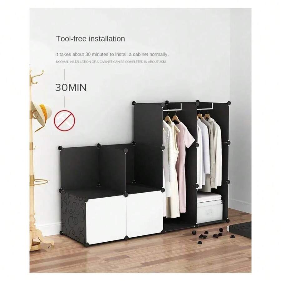 Multifunction Home Bedroom Furniture Wardrobe Folding Storage Dressing ...