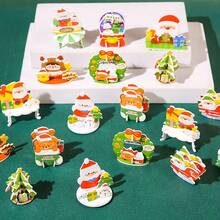 20 miếng ghép hình 3D trang trí Giáng sinh đồ trang trí để bàn, mô hình ghép hình 3D tự làm thủ công quà tặng nhỏ cho Giáng sinh - Nhiều màu - Xem 5