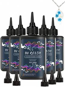 UV 树脂 50g 500g - 升级版 UV 树脂套装，硬质水晶透明紫外线固化 UV 环氧树脂，适用于工艺珠宝制作 - UV Resin - 查看 11