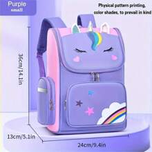 1buc drăguț Preppy ușor, cu curea reglabilă, cu buzunare multiple, Rucsacuri de școală cu unicorn curcubeu de mare capacitate pentru rucsac, geantă de școală, geantă S, rucsac mic, geantă de școală, rucsac de școală, rucsac, geantă de școală, unicorn