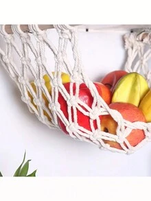 1 giỏ treo trái cây, võng treo trái cây để cất giữ nông sản và rau củ dưới tủ bếp, móc treo hình quả chuối, viền hoa phong cách Bohemian có 4 móc, dụng cụ sắp xếp nhà bếp - Nhiều màu - Xem 7