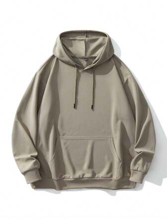 メンズ プラスサイズ パーカー、ルーズフィット プルオーバー 長袖 Tシャツ、カジュアル フーディ、秋