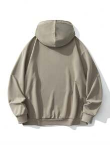 Plus Size Hooded Sweatshirt For Men, Loose Fit Pullover Long Sleeve T-Shirt, Casual Hoodie, Autumn