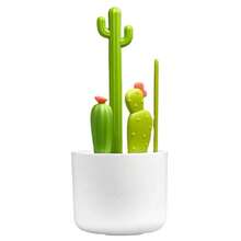 Bộ chổi vệ sinh bình sữa 4 trong 1 hình xương rồng, chổi cọ ống hút, bộ chổi vệ sinh đa chức năng, vệ sinh khe hở 360 độ cho núm vú của trẻ sơ sinh - trắng - Xem 10
