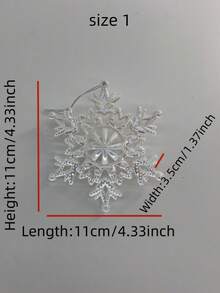 1 đồ trang trí treo cây thông Noel, đồ trang trí treo thiết kế bông tuyết Acrylic mới, đồ trang trí nhà cao cấp cho Giáng sinh - Nhiều màu - Xem 2