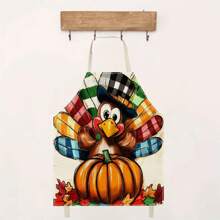 1PC Christmas Tree Turkey Santa Hat Snowman Christmas Gift 3D Pattern Linen Apron For Home Cooking, Kitchen Wear, And Cooking Enthusiasts - Multicolor - View 10