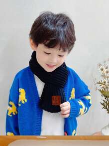 Children's Knitted Scarf For Autumn/Winter, Warm Korean Style Knitted Scarf For Boys & Girls, Baby Neck Warmer - Multicolor - View 6