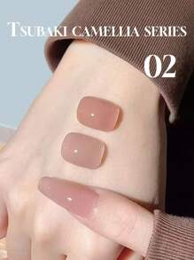 15毫升茶花四色裸色指甲油系列 2024 新款打底百搭流行果冻冰透明裸粉色美甲沙龙专用粘合剂指甲油 - 彩色 - 查看 15