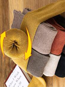 1 双女士过膝袜，加厚毛绒保暖长筒袜，适合秋冬季 - 彩色 - 查看 10