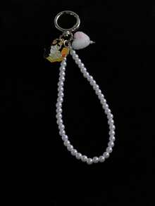 1 件全新优雅仿樱桃和仿珍珠装饰手机挂饰流苏钥匙扣包包吊坠礼物创意手机饰品 - 彩色 - 查看 8