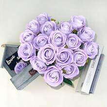 20PCS Artificial Silk Flowers Realistic Roses Bouquet Long Stem For Home Wedding Decoration Party