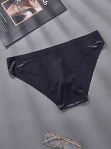 5pcs Men's Breathable Low Waist Triangle Briefs With Letters, Sporty & Sexy, Ice Silk, No Trace