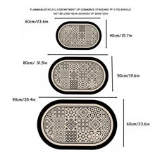 1/3 Juego de alfombras de baño vintage antideslizantes y absorbentes de silicona, con un grosor de 2,5 mm, diseño vintage, alfombra en forma de U para el inodoro, felpudo para el lavabo, decoración de piso de baño, alfombra de entrada, decoración de otoño, accesorios de baño, decoración de entrada para volver al colegio