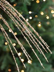 1pc/4pcs, 35.43 Inch Shiny Sequin Tassel Wheat Ear Rattan Design. Christmas Tree Decoration. White Sparkling Sequin Berry Bouquet. Suitable For Holiday, Wedding, Party, Home Interior, Dining Table, Bedroom Decor - Multicolor - View 6