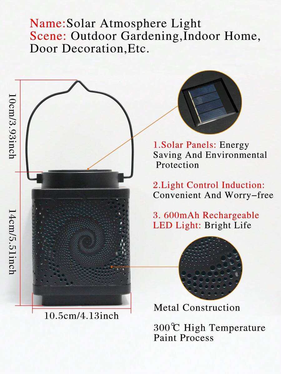 1pc Solar Powered Dragonfly Lantern, Spring Lantern Solar Powered Iron